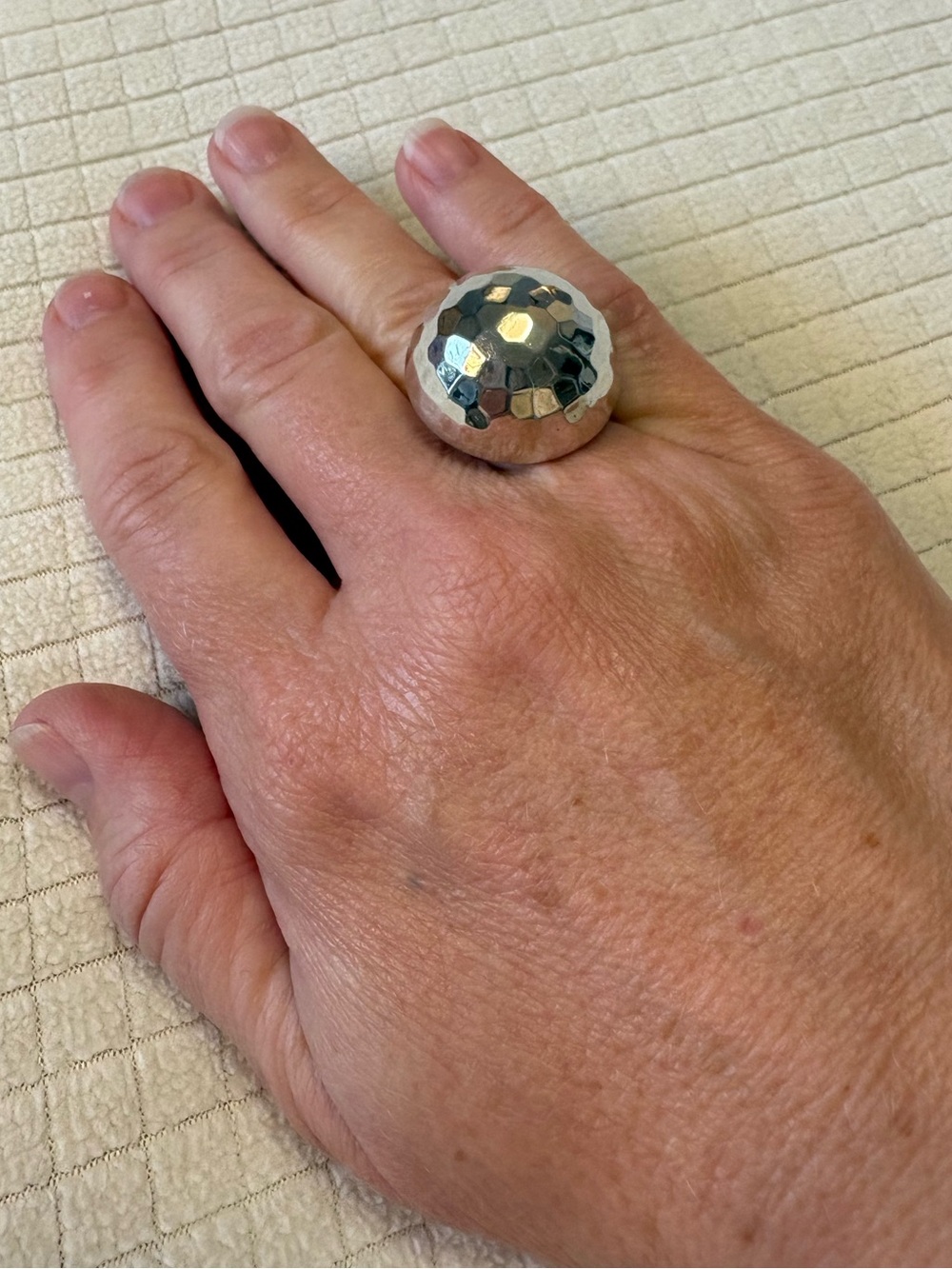 925 silver disco ball ring